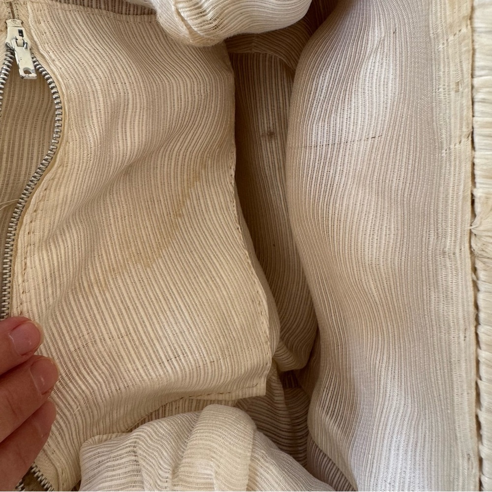 Vintage Joseph Horne Co Made in Italy Cream Woven Raffia Straw Top Handle Bag - Picture 8 of 9